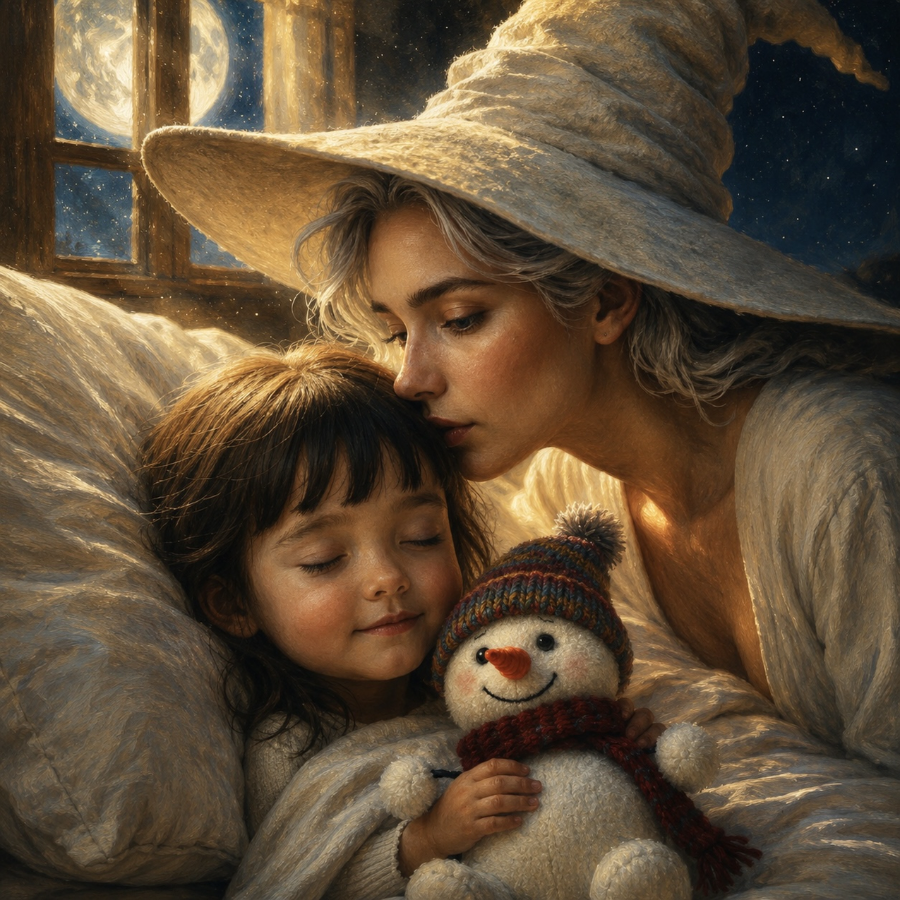 Gretchen and Morgan at bedtime